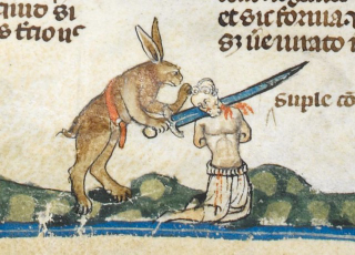 Illustration for article titled Bizarre and vulgar illustrations from illuminated medieval manuscripts